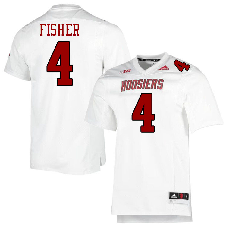 #4 Aiden Fisher Indiana Hoosiers Football Jeresys College Apparels,Uniforms Stitched-Throwback White